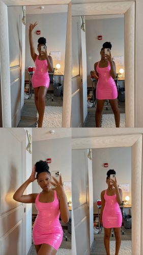 bubble pink mini dress photo review